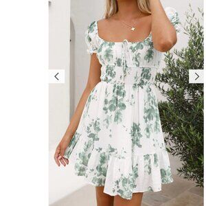 NWT Malilah Mini Dress - Green/White Print (AUS 6, US XS)